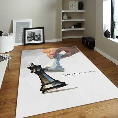 Modern Chess Rug, Low Poly Art Style