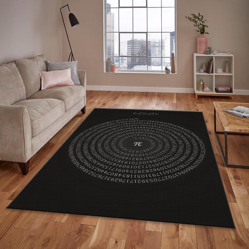 Pi Symbol Rug, Math Infinity Art Golden Spiral Numbers Science