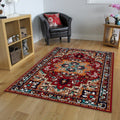 Traditional Oriental Rug, Red and Teal