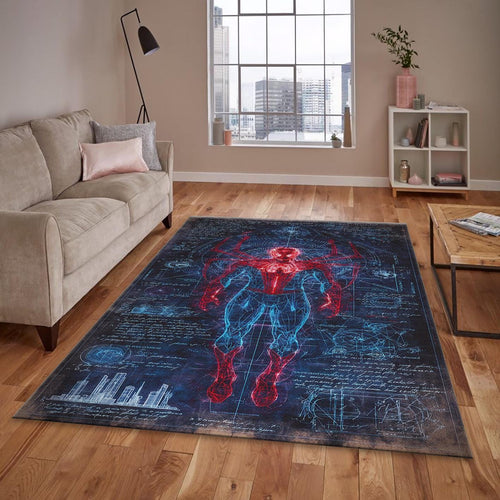 Spider Man Rug, Marvel Schematic Art