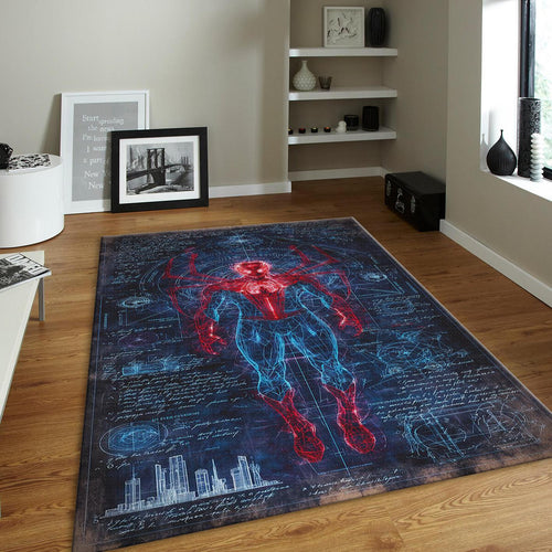 Spider Man Rug, Marvel Schematic Art