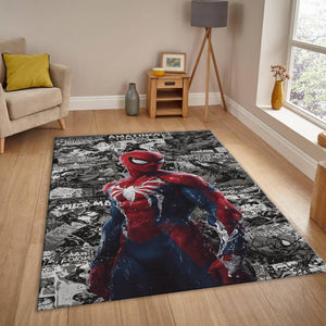Spider-Man Rug, Marvel Gaming Art Retro Comic Book Decor Gamer