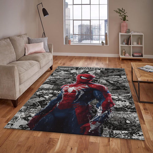 Spider-Man Rug, Marvel Gaming Art Retro Comic Book Decor Gamer