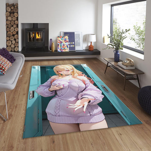 Sexy Waifu Rug, Ecchi Lewd Room Decor