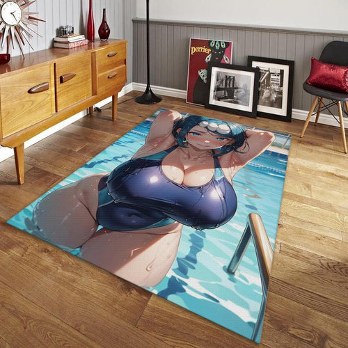 Sexy Waifu Rug, Ecchi Lewd Room Decor