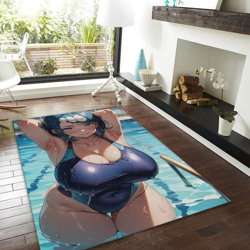 Sexy Waifu Rug, Ecchi Lewd Room Decor
