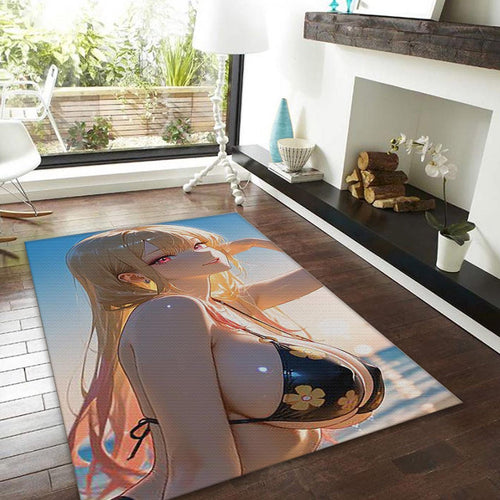 Sexy Waifu Mat, Ecchi Girl Art Otaku Bedroom Mat Gamer Room Gift