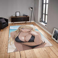 Sexy Blonde Waifu Rug, Anime Bikini Girl
