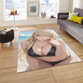Sexy Blonde Waifu Rug, Anime Bikini Girl