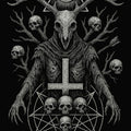 Goth Decor Rug, Dark Fantasy Art Macabre Skull Design Gothic Home