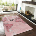 Wanderlust Map Mat, Pink World Map Art