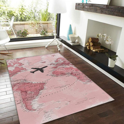 Wanderlust Map Mat, Pink World Map Art
