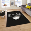 Funny Coffee Rug, E=MC2 Parody Art Science Humor Decor Kitchen