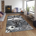Dark Surrealism Rug, Hand Eye Sketch Art