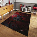 Spider-Man Rug, Black Suit Fan Art Metallic Red Spidey Emblem Man