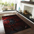 Spider-Man Rug, Black Suit Fan Art Metallic Red Spidey Emblem Man