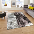 Black and White Spider-Man Rug, Gritty Comic Art