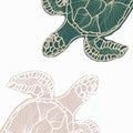 Boho Sea Turtle Rug, Green and Pink