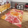 Orange Slice Rug, Colorful Grapefruit Art