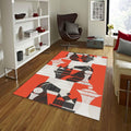 Mid Century Modern Rug, Abstract Chess Art