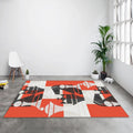 Mid Century Modern Rug, Abstract Chess Art