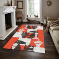 Mid Century Modern Rug, Abstract Chess Art