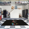 Colorful World Map Rug, Typographic Text Art