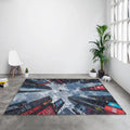 Rug, Spider-Verse Leap of Faith Cyberpunk City Art Gamer Room