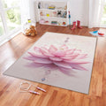 Pink Lotus Flower Rug, Spiritual Meditation Decor