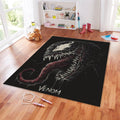 Venom Rug, Detailed Fan Art Dark Profile Decor Gothic Gamer Room
