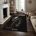 Venom Rug, Detailed Fan Art Dark Profile Decor Gothic Gamer Room