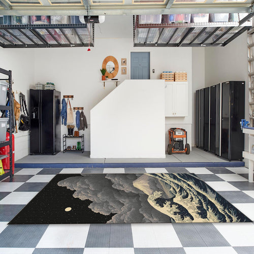 Great Wave Rug, Japanese Ukiyo-e Style