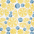 Watercolor Lemon Rug, Blueberry Fruit Art