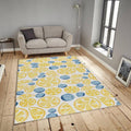 Watercolor Lemon Rug, Blueberry Fruit Art