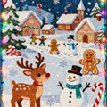 Cute Christmas Rug, Whimsical Holiday Area Rug, Kawaii Winter