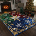 Glam Christmas Rug, Glitter Snowflake Carpet