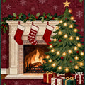 Traditional Christmas Rug, Red and Green Holiday Carpet