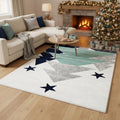 Modern Christmas Rug, Minimalist Winter Carpet