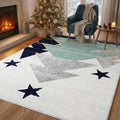 Modern Christmas Rug, Minimalist Winter Carpet