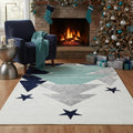 Modern Christmas Rug, Minimalist Winter Carpet