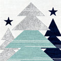 Modern Christmas Rug, Minimalist Winter Carpet