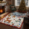 Cute Christmas Rug, Kawaii Holiday Area Rug