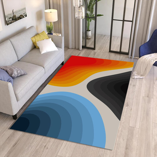 Abstract Art Rug, Multicolored Rug, Geometric Shaped Rug, Home