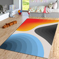 Abstract Art Rug, Multicolored Rug, Geometric Shaped Rug, Home