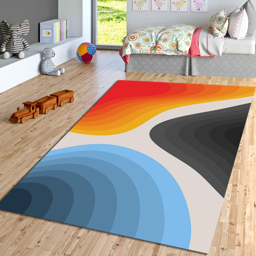 Abstract Art Rug, Multicolored Rug, Geometric Shaped Rug, Home