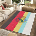 Artistic Real Madrid Stripe Rug Painterly Texture Soccer Fan Mat