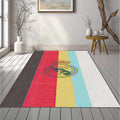 Artistic Real Madrid Stripe Rug Painterly Texture Soccer Fan Mat