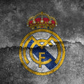 Real Madrid Grunge Crest Rug Distressed Concrete Texture Soccer