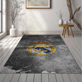 Real Madrid Grunge Crest Rug Distressed Concrete Texture Soccer