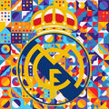 Real Madrid Pop Art Mosaic Rug Maximalist Geometric Colorful